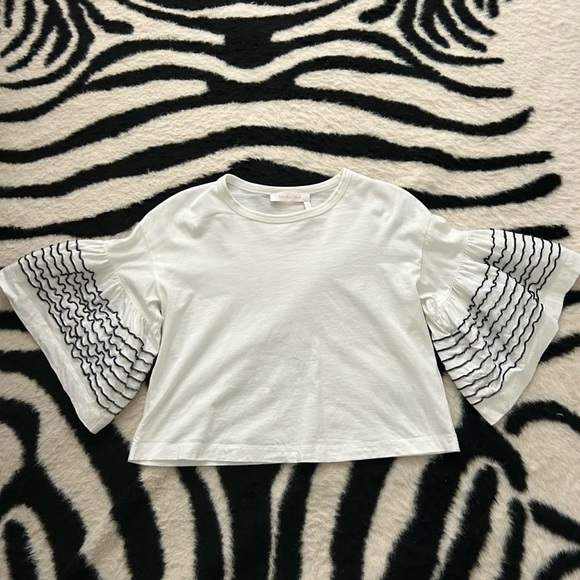 SeeByChloe White with flowy adorned sleeve top - Picture 4 of 4